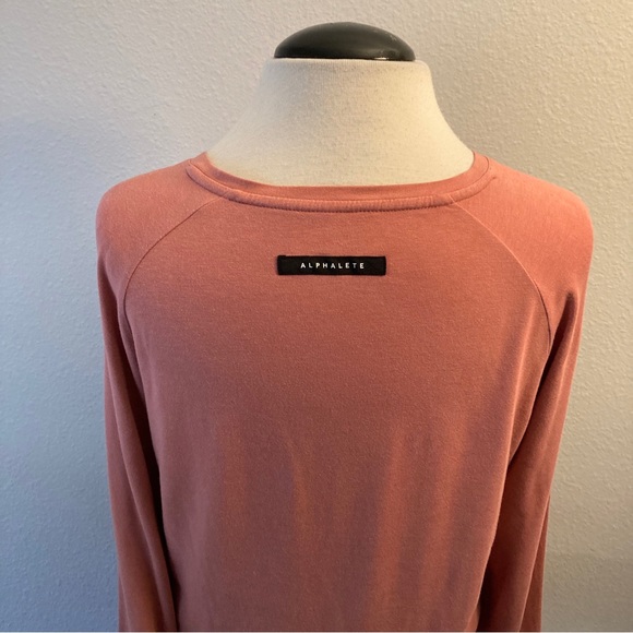 ALPHALETE Dusty Rose Raglan Long Sleeve Soft T-Shirt M - Picture 6 of 8